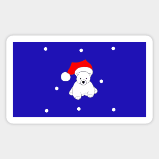 Cute Christmas Baby Polar Bear Snowflakes elf hat Sticker